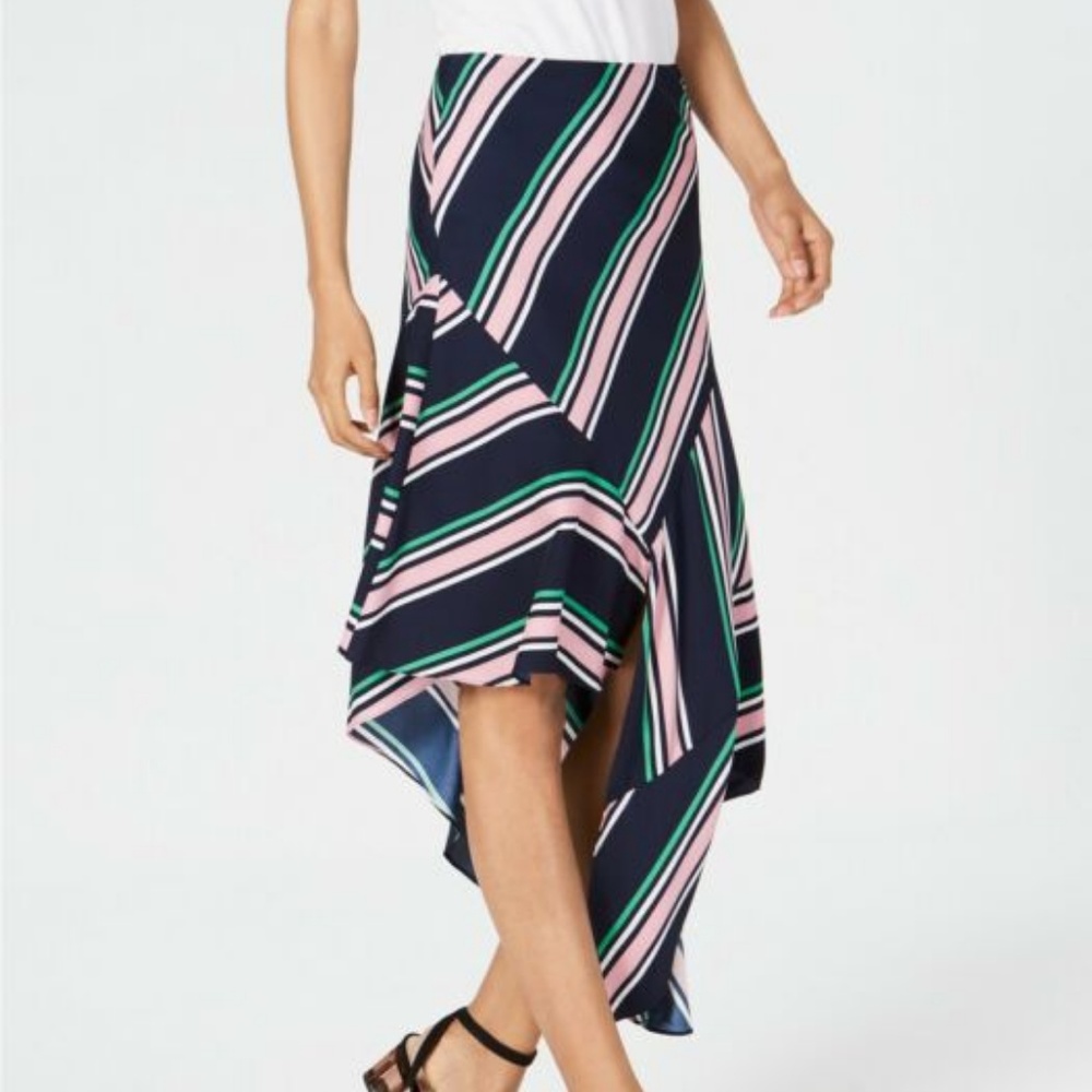 New Bar III Midnight Dots Striped Asymmetrical